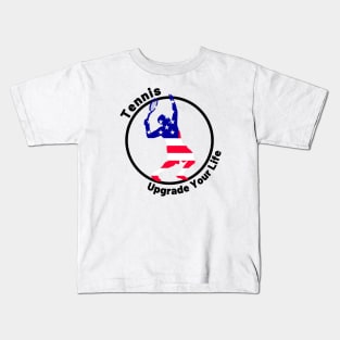 US Open Tennis USA Flag Silhouette Kids T-Shirt